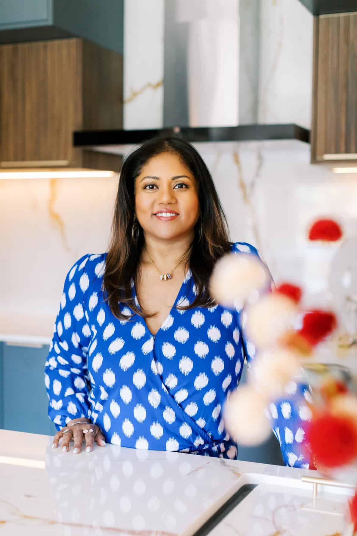 Priya in her kitchen